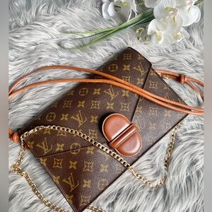 Authentic Louis Vuitton vintage monogram clutch bag 881VI